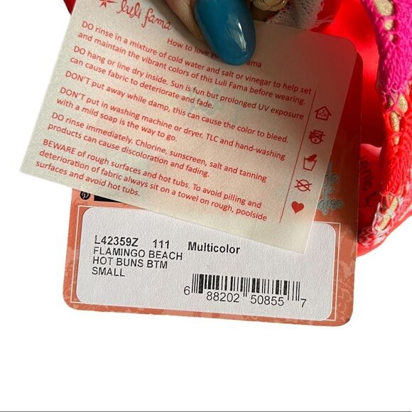 Luli Fama Flamingo Beach Hot Buns Bikini Bottom nwt - Picture 4 of 6